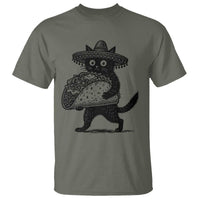 Funny Cinco De Mayo Black Cat With Taco T Shirt Mexican Food Gift