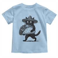 Funny Cinco De Mayo Black Cat With Taco Toddler T Shirt Mexican Food Gift