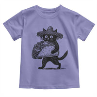Funny Cinco De Mayo Black Cat With Taco Toddler T Shirt Mexican Food Gift