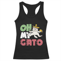 Funny Cinco De Mayo Drunk Cat Racerback Tank Top Oh My Gato