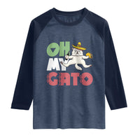 Funny Cinco De Mayo Drunk Cat Raglan Shirt Oh My Gato