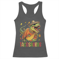 Cinco De Mayo Tacosaurus Racerback Tank Top Funny Dinosaur Taco Lover Gift