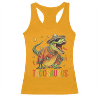Cinco De Mayo Tacosaurus Racerback Tank Top Funny Dinosaur Taco Lover Gift