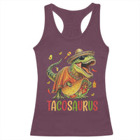 Cinco De Mayo Tacosaurus Racerback Tank Top Funny Dinosaur Taco Lover Gift