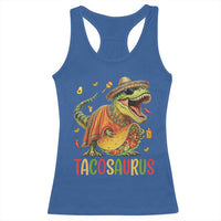 Cinco De Mayo Tacosaurus Racerback Tank Top Funny Dinosaur Taco Lover Gift