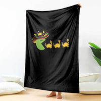 Funny Retro Game Tacosaurus Throw Blanket Cinco De Mayo Taco Lover Gift