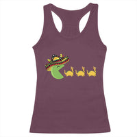 Funny Retro Game Tacosaurus Racerback Tank Top Cinco De Mayo Taco Lover Gift