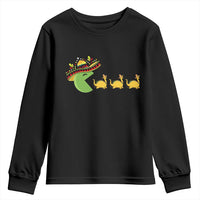 Funny Retro Game Tacosaurus Youth Sweatshirt Cinco De Mayo Taco Lover Gift