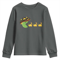 Funny Retro Game Tacosaurus Youth Sweatshirt Cinco De Mayo Taco Lover Gift