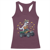Funny Cinco De Mayo Dinosaur Monster Truck Racerback Tank Top Taco Lover Gift