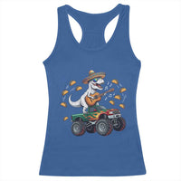 Funny Cinco De Mayo Dinosaur Monster Truck Racerback Tank Top Taco Lover Gift