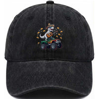 Funny Cinco De Mayo Dinosaur Monster Truck Washed Cotton Baseball Cap Taco Lover Gift