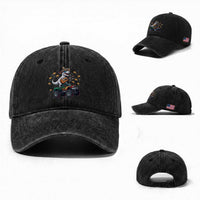 Funny Cinco De Mayo Dinosaur Monster Truck Washed Cotton Baseball Cap Taco Lover Gift