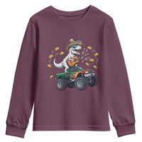 Funny Cinco De Mayo Dinosaur Monster Truck Youth Sweatshirt Taco Lover Gift