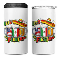 Funny Beer Drinking Cinco De Mayo Party Gift 4 in 1 Can Cooler Tumbler Lets Fiesta