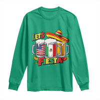 Funny Beer Drinking Cinco De Mayo Party Gift Long Sleeve Shirt Lets Fiesta