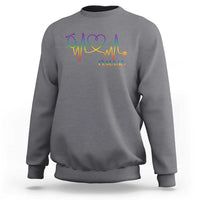Nurse Heartbeat Rainbow Heart LGBTQ Pride Sweatshirt Medical Professional Support