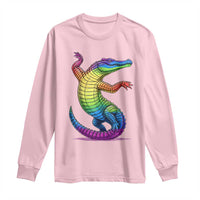 Funny Rainbow Gator LGBTQ Pride Support Long Sleeve Shirt