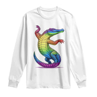 Funny Rainbow Gator LGBTQ Pride Support Long Sleeve Shirt