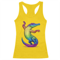 Funny Rainbow Gator LGBTQ Pride Support Racerback Tank Top