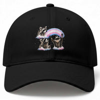 Howling Raccoon LGBTQ Pride Baseball Cap Rainbow Trash Panda Support