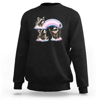 Howling Raccoon LGBTQ Pride Sweatshirt Rainbow Trash Panda Support