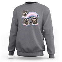 Howling Raccoon LGBTQ Pride Sweatshirt Rainbow Trash Panda Support