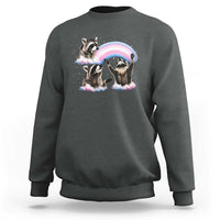 Howling Raccoon LGBTQ Pride Sweatshirt Rainbow Trash Panda Support