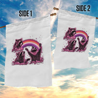 Funny Pink Raccoon Live Laugh Garden Flag Lesbian Pride Month