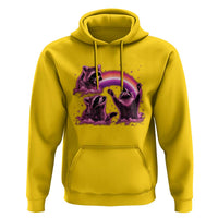 Funny Pink Raccoon Live Laugh Hoodie Lesbian Pride Month
