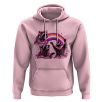 Funny Pink Raccoon Live Laugh Hoodie Lesbian Pride Month