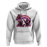 Funny Pink Raccoon Live Laugh Hoodie Lesbian Pride Month