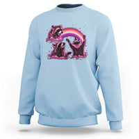 Funny Pink Raccoon Live Laugh Sweatshirt Lesbian Pride Month