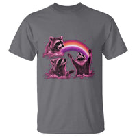 Funny Pink Raccoon Live Laugh T Shirt Lesbian Pride Month