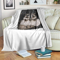 Funny Lesbian Raccoon Engagement Throw Blanket LGBTQ Pride Gift