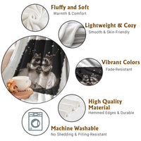 Funny Lesbian Raccoon Engagement Throw Blanket LGBTQ Pride Gift