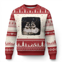 Funny Lesbian Raccoon Engagement Ugly Christmas Sweater LGBTQ Pride Gift