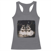 Funny Lesbian Raccoon Engagement Racerback Tank Top LGBTQ Pride Gift
