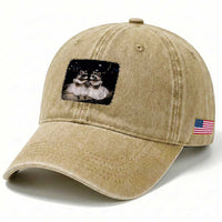 Funny Lesbian Raccoon Engagement Washed Cotton Baseball Cap LGBTQ Pride Gift