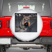 Raccoon Eating Baguette Graphic Spare Tire Cover Humorous Gay Pride Gift