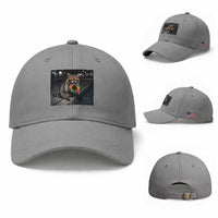 Raccoon Eating Baguette Graphic Baseball Cap Humorous Gay Pride Gift