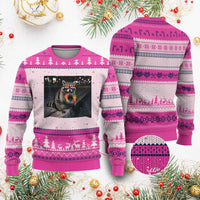 Raccoon Eating Baguette Graphic Ugly Christmas Sweater Humorous Gay Pride Gift