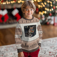 Raccoon Eating Baguette Graphic Ugly Christmas Sweater Humorous Gay Pride Gift