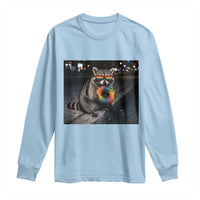 Raccoon Eating Baguette Graphic Long Sleeve Shirt Humorous Gay Pride Gift