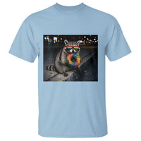 Raccoon Eating Baguette Graphic T Shirt Humorous Gay Pride Gift