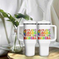 Funny Im Just Here For The Wieners Tumbler With Handle LGBTQ Pride Party Gift