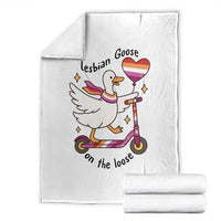Lesbian Goose On The Loose Throw Blanket Funny LGBTQ Animal Pride Gift