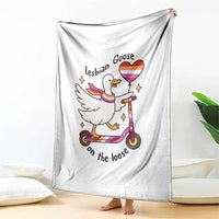 Lesbian Goose On The Loose Throw Blanket Funny LGBTQ Animal Pride Gift