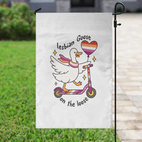 Lesbian Goose On The Loose Garden Flag Funny LGBTQ Animal Pride Gift