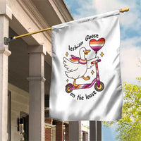 Lesbian Goose On The Loose Garden Flag Funny LGBTQ Animal Pride Gift